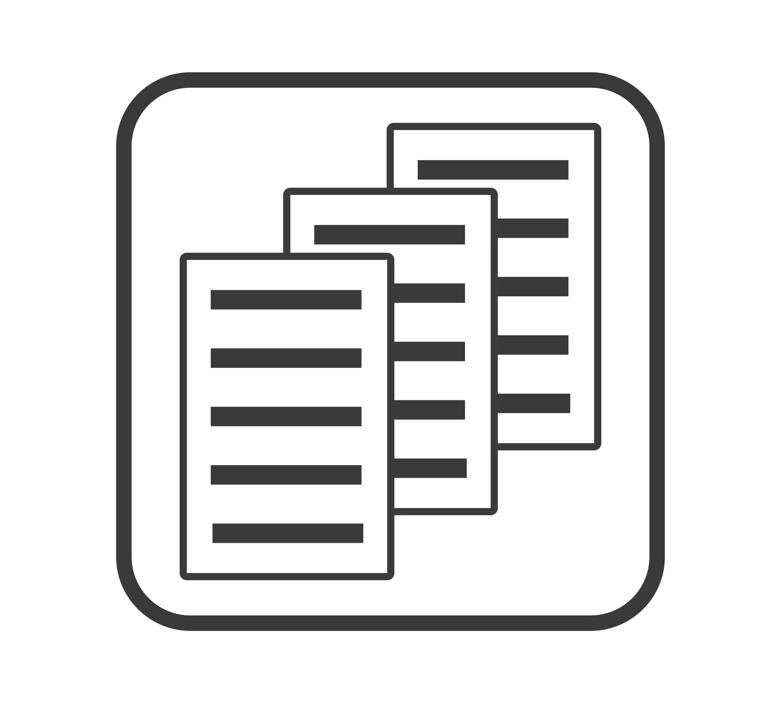 Papier Icon in Rahmen - Symbol für Dokumente, Unterlagen oder Formulare