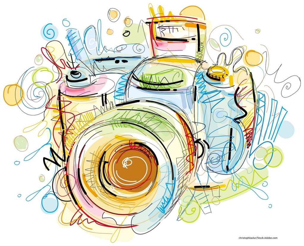 Zeichnung eines Fotoapparates/ Bild: christophkadur/Stock.Adobe.com