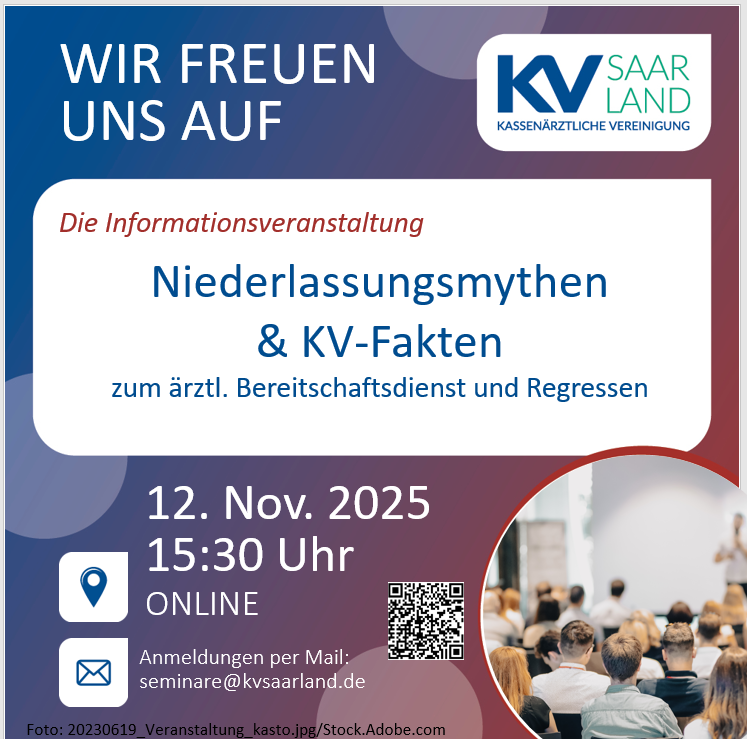 Ankündigung der Veranstaltung "Niederlassungsmythen und KV Fakten"