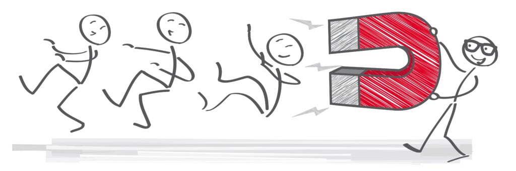 Strichmännchen und ein Magnet