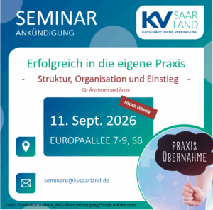 Seminarankündigung "Erfolgreich in die eigene Praxis" am 11.09.2026