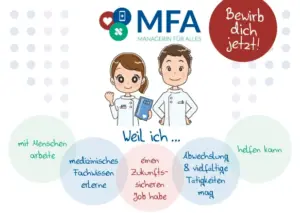 MFA-Azubi-Bewerbung, Postkarte in 2 Varianten